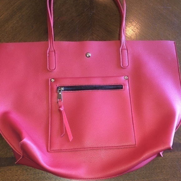 Handbags - Huge Red Faux Leather Boho Classic Shoulder Bag Tote Bag